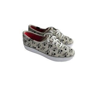 Keds Minnie Mouse Disney Platform Sneakers Gray Lace Up Shoes Womens 5.5 NEW